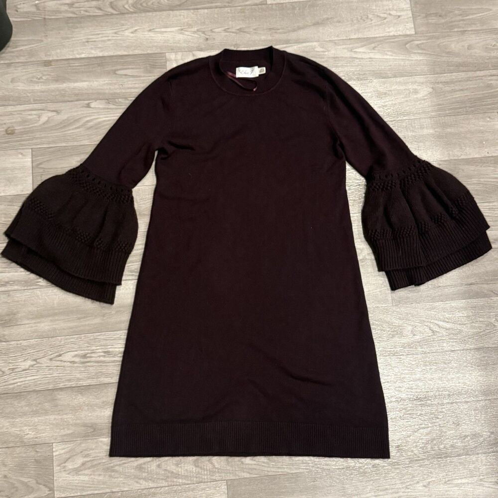 Eliza J Knit Sweater Dress Bell Sleeves Size M